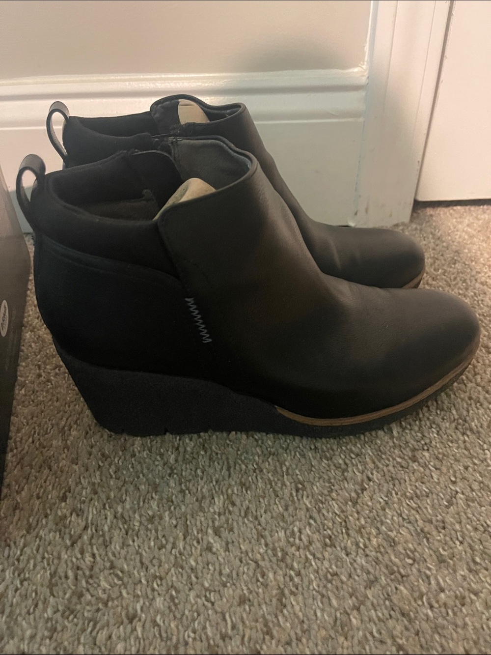 Wedge Ankle Booties in Black